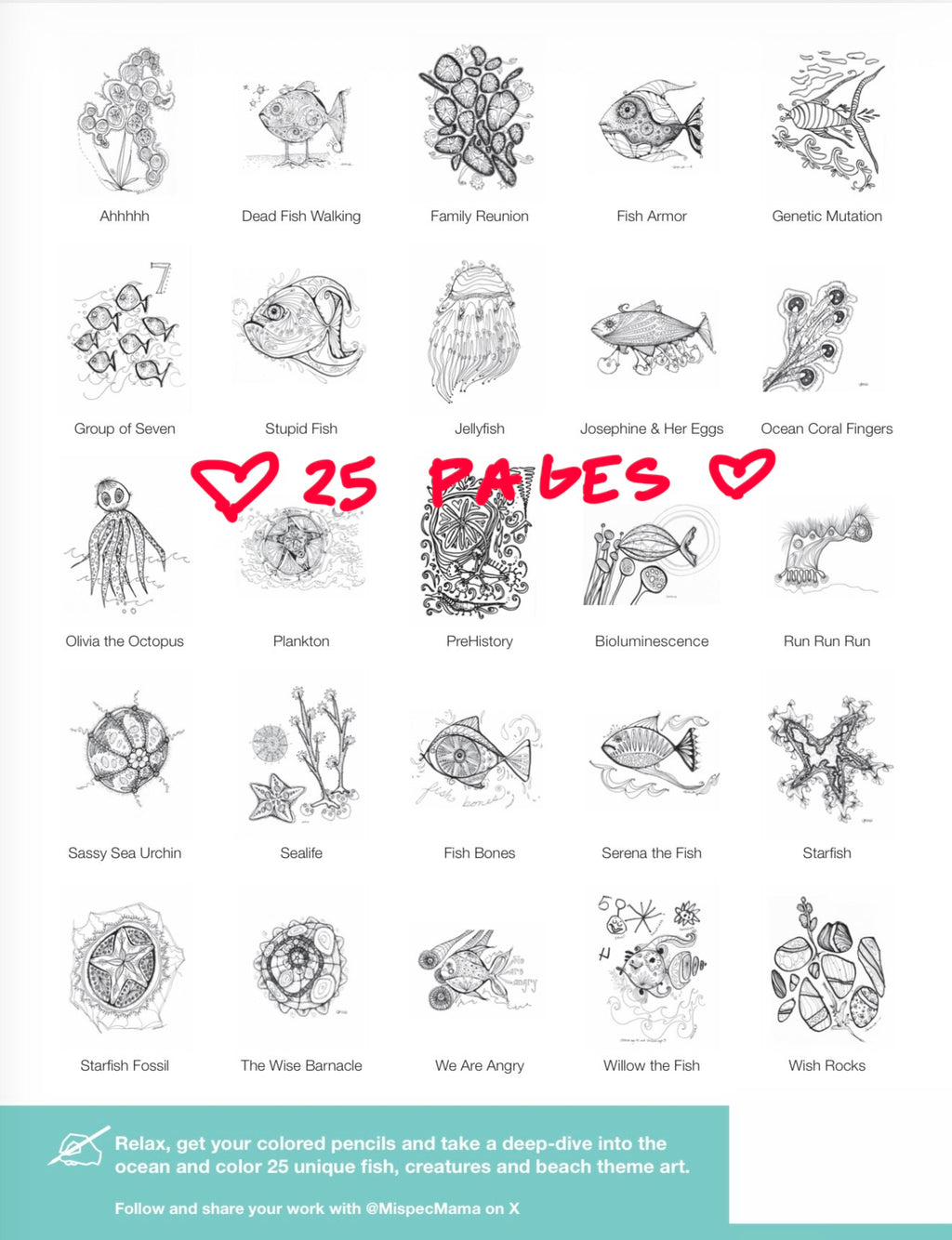 BONUS Pages, Color Oceans Ebook, PDF Coloring Pages, Digital Download