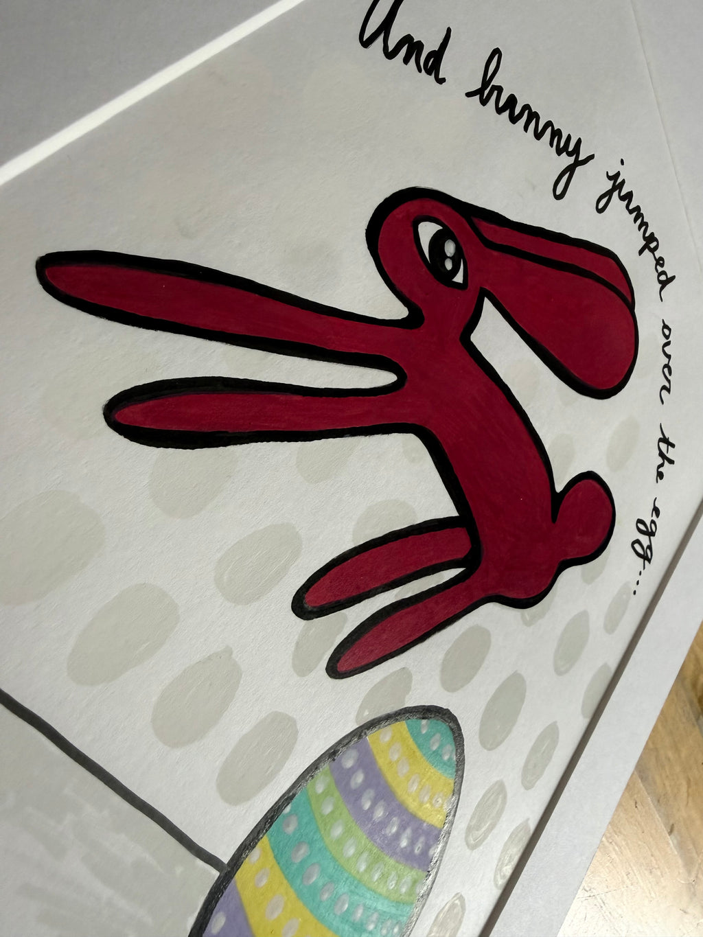 And bunny jumped over the egg