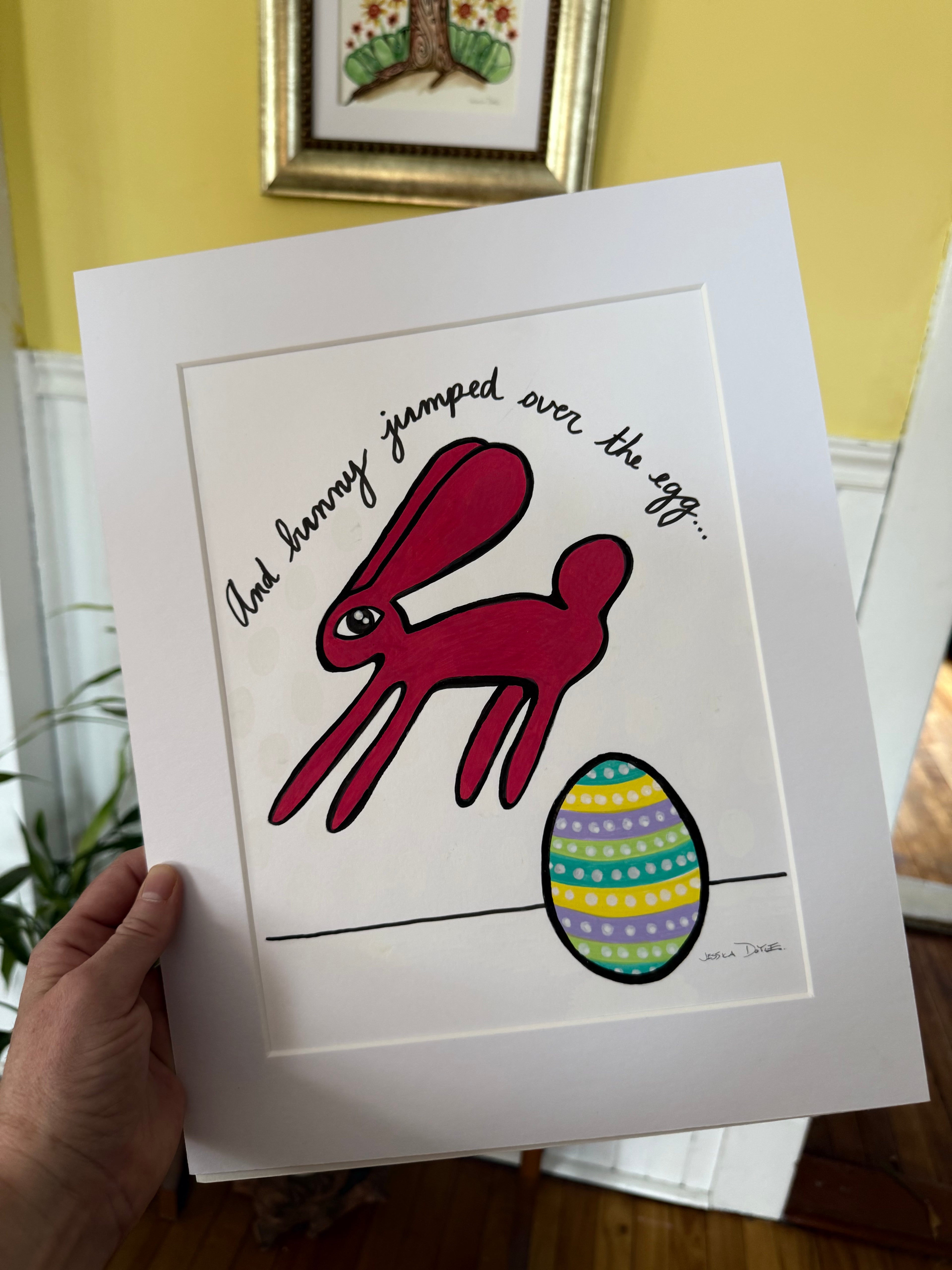 And bunny jumped over the egg