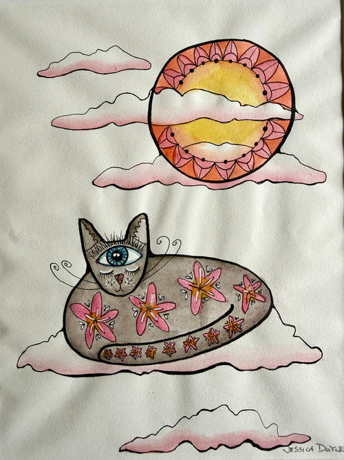 Cat Mysticism, Zen Kitty, Dreamscape at Dawn