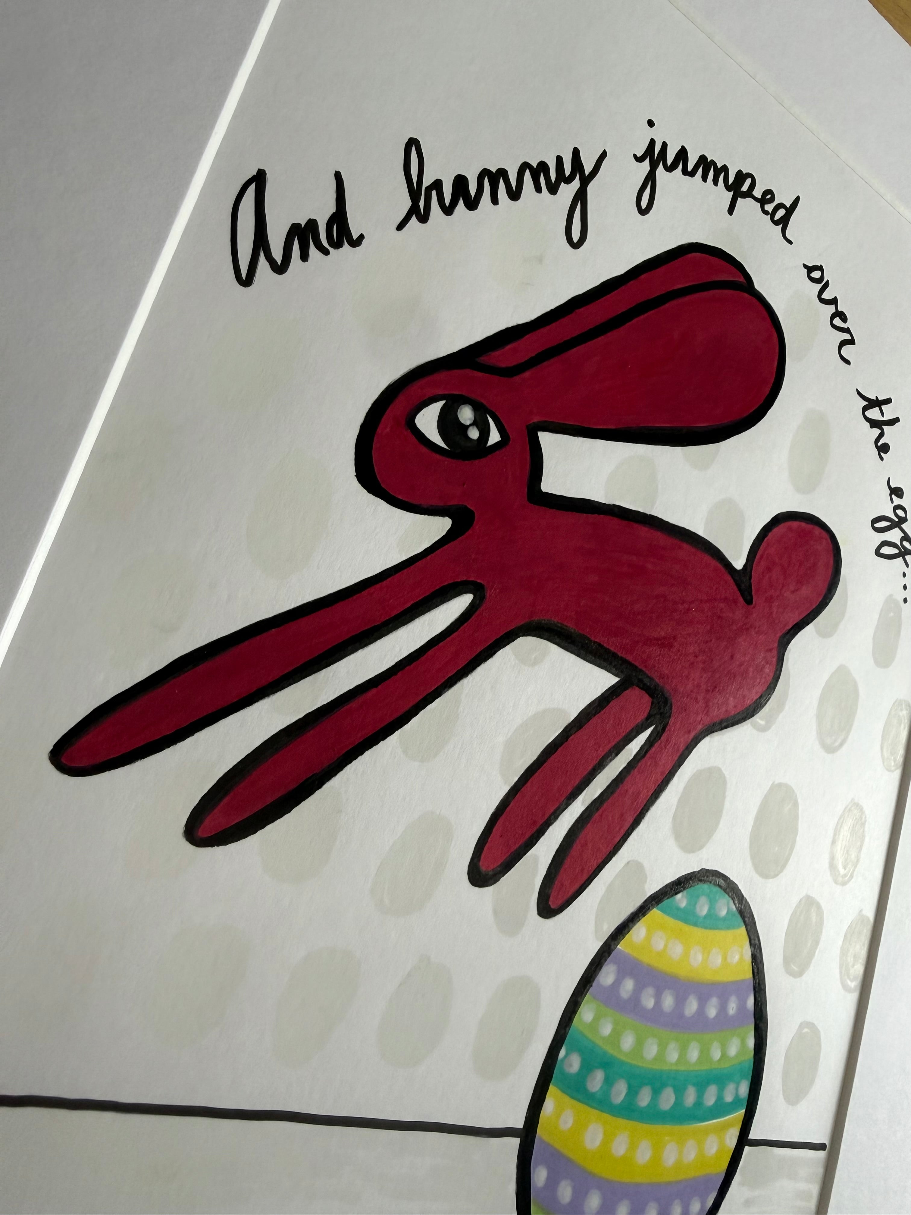 And bunny jumped over the egg