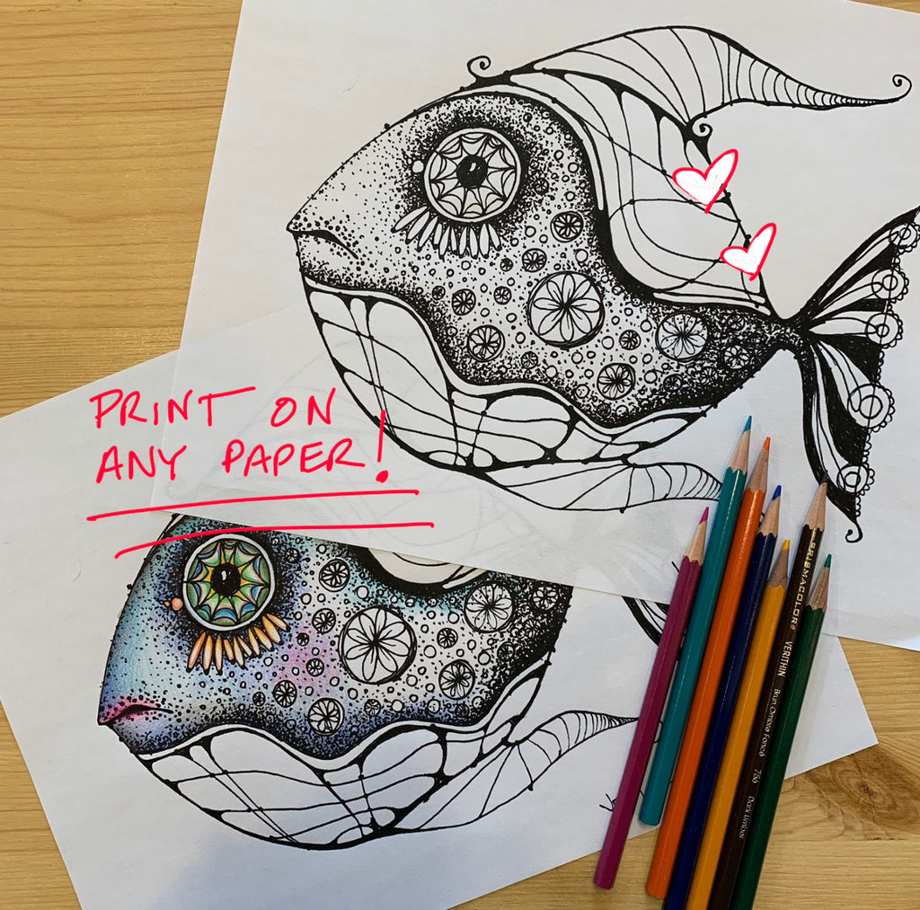 BONUS Pages, Color Oceans Ebook, PDF Coloring Pages, Digital Download