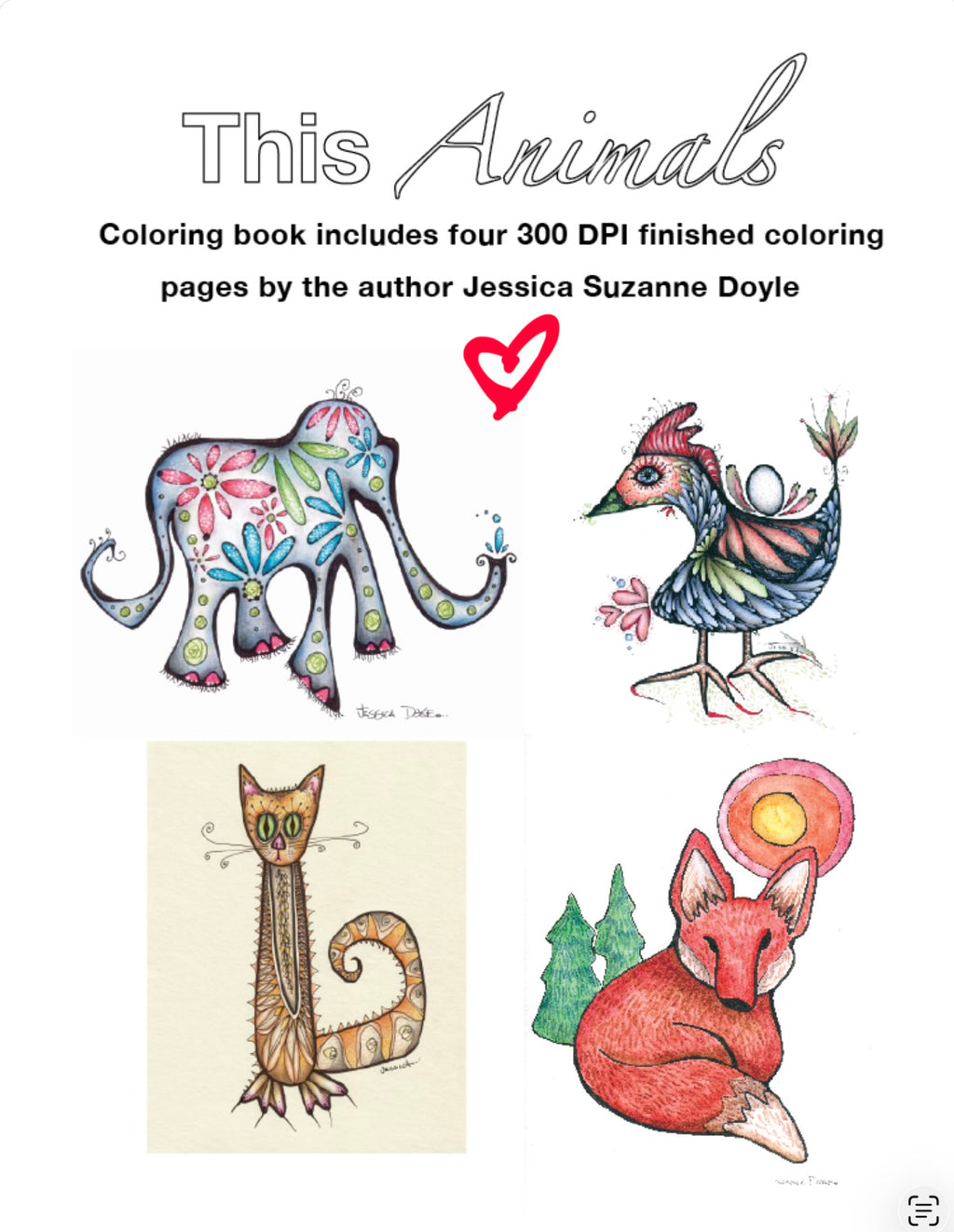 BONUS Pages, Color Animal Ebook, PDF Coloring Pages, Digital Download