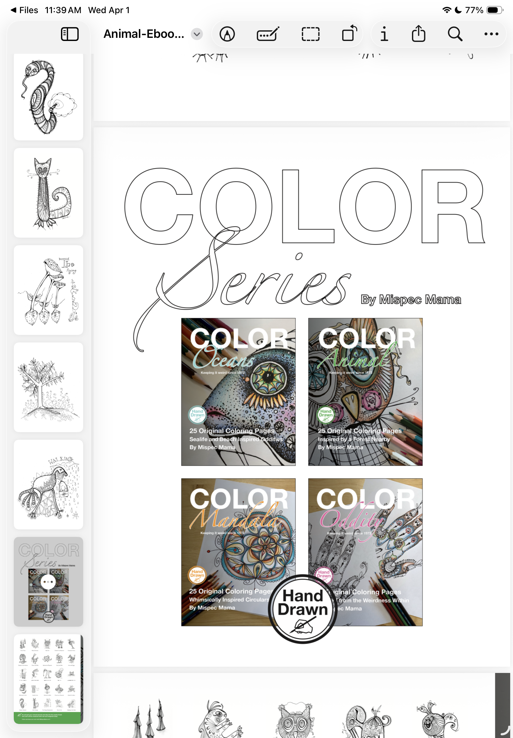 BONUS Pages, Color Animal Ebook, PDF Coloring Pages, Digital Download